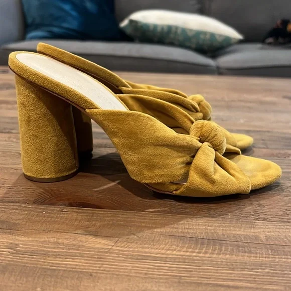 Loeffler Randall Elegant Mustard Knot Slide Sandals - Picture 4 of 6